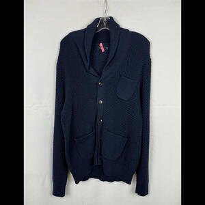J. Crew Cotton Knit Cardigan Sweater Navy Size L